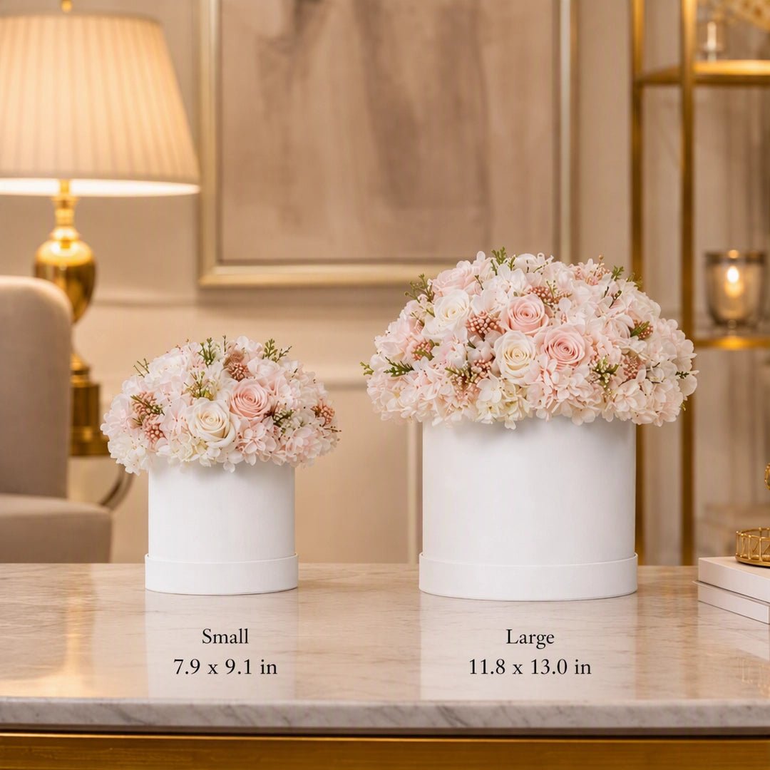 Blush of My Heart Preserved Flower Hat Box - Alzethyn