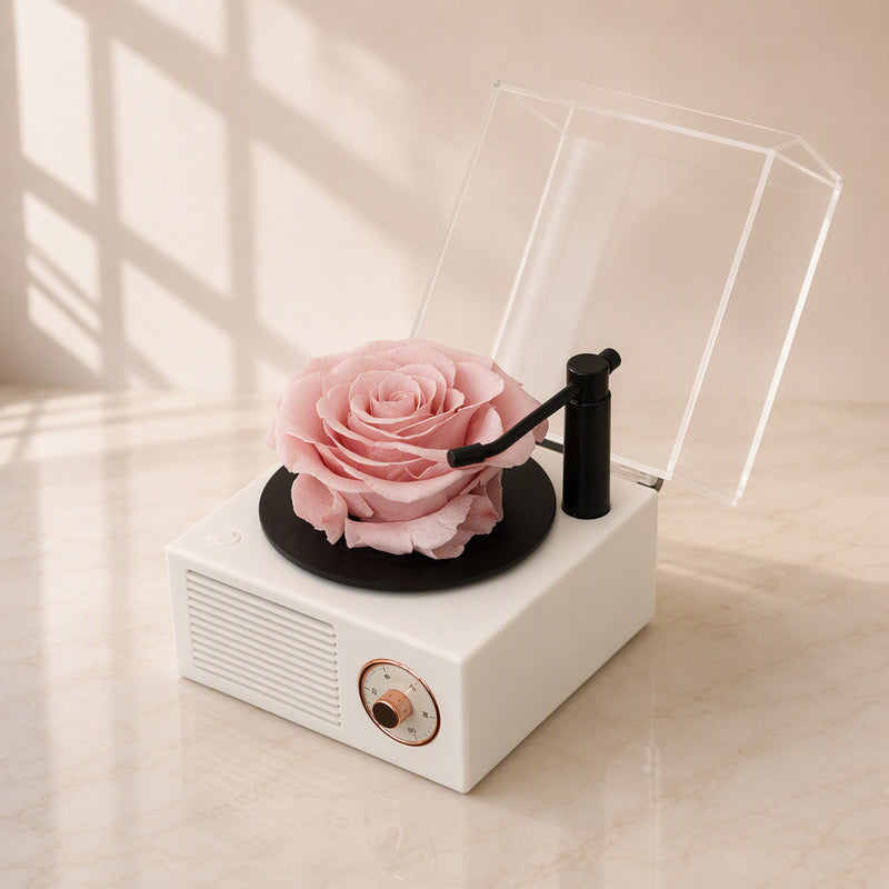 Romantic Music Memory Box with Preserved Flowers