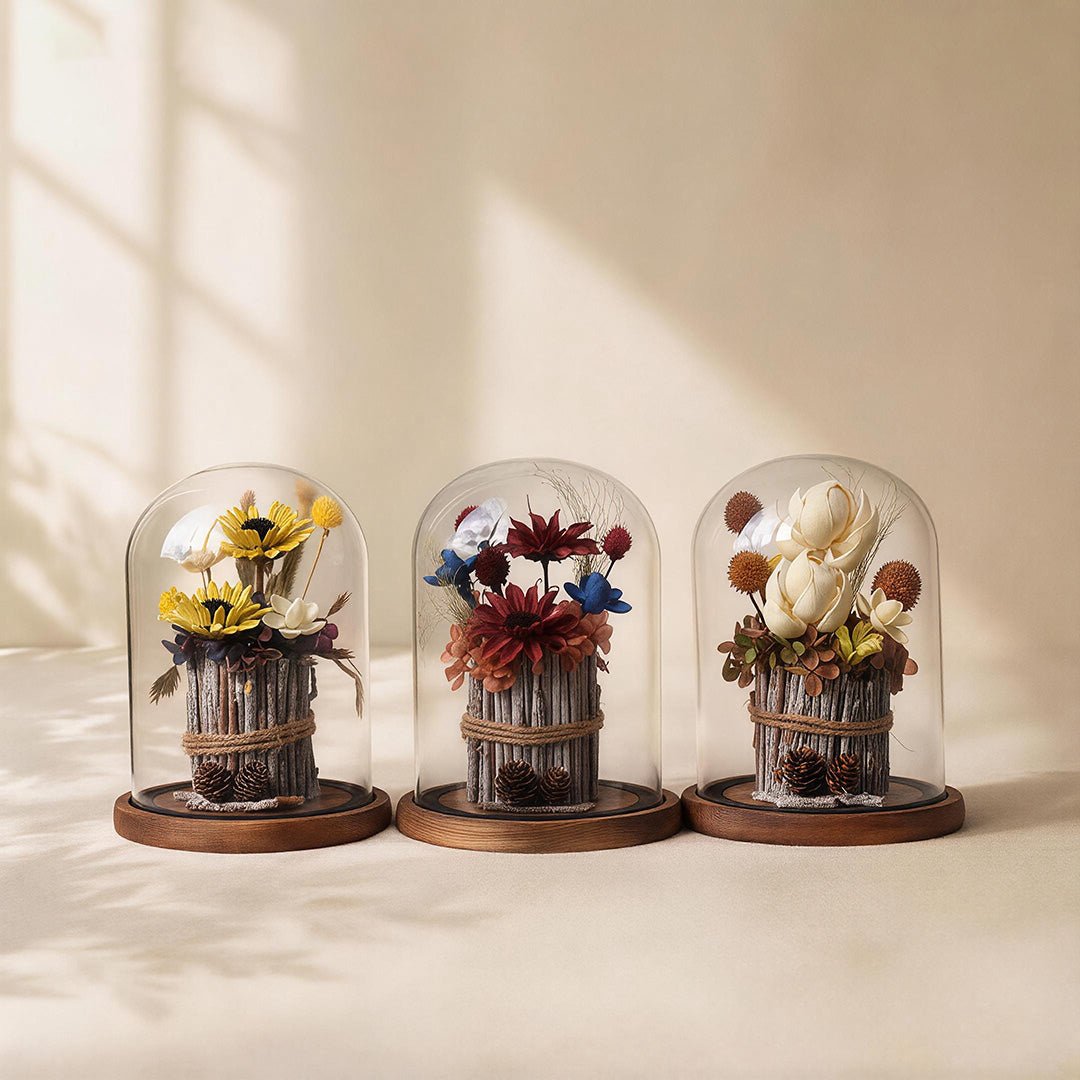 Forever Forest Memory—Rustic Woodland Glass Dome - Aura Petal