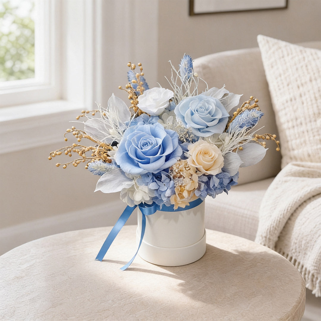 Everlasting Love Preserved Flower Bucket