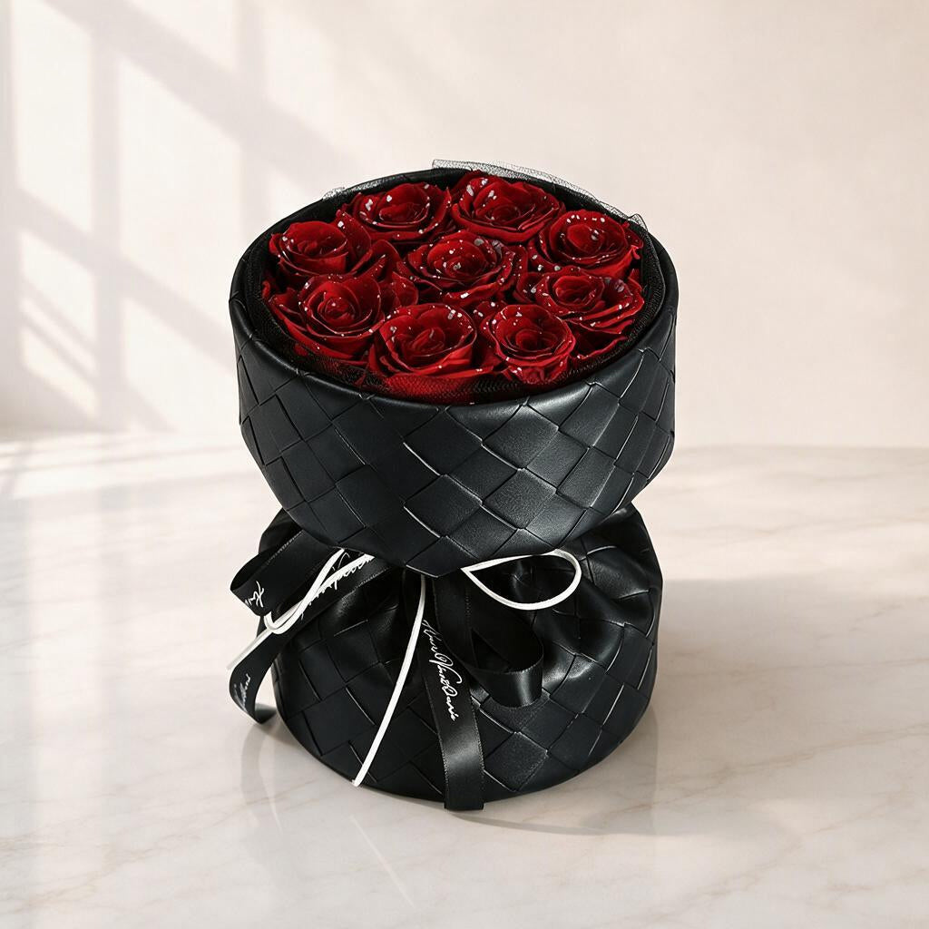 3rd Anniversary Leather-Inspired Eternal Rose Bouquet