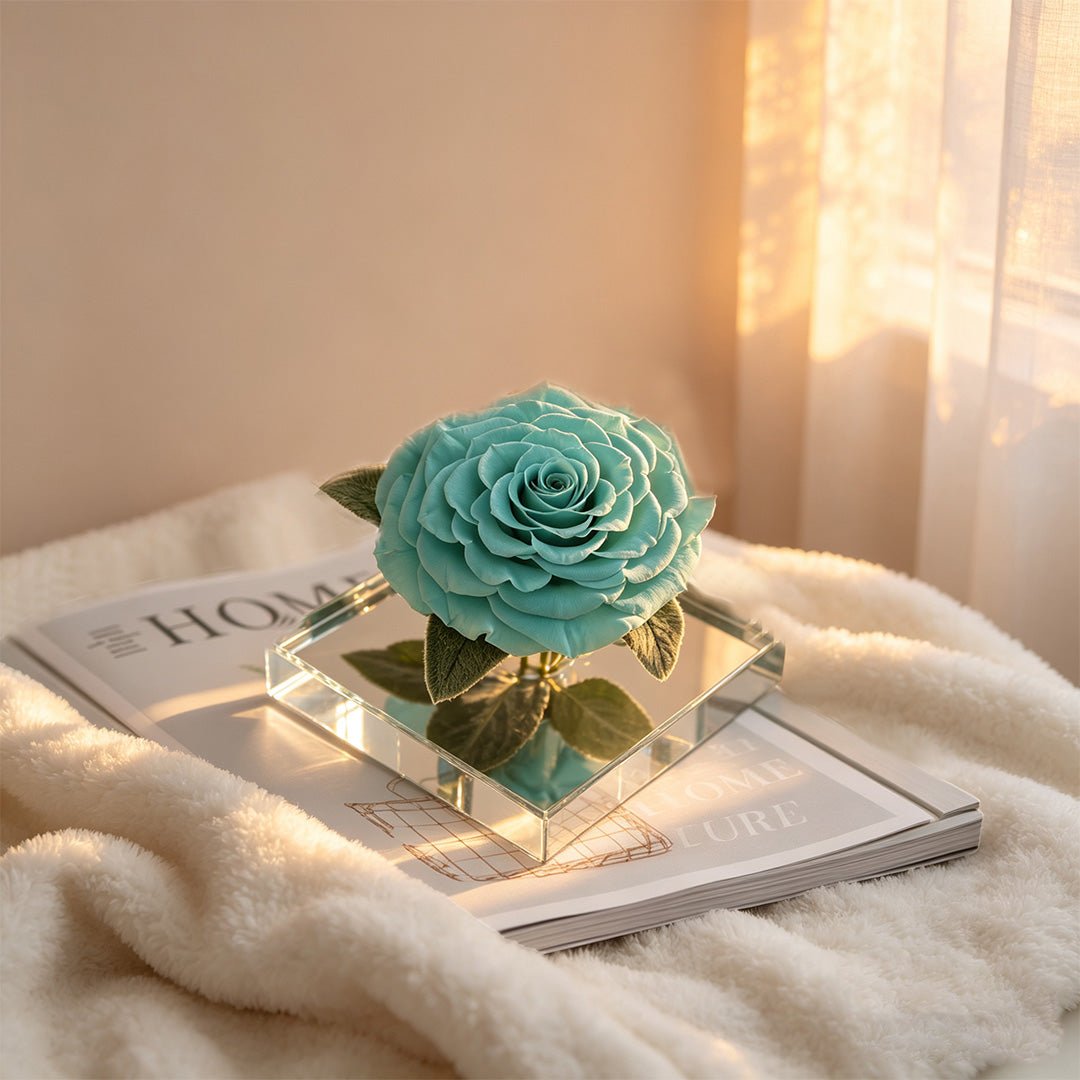 Mirror Large Rose Promise—Acrylic Display Box - Aura Petal