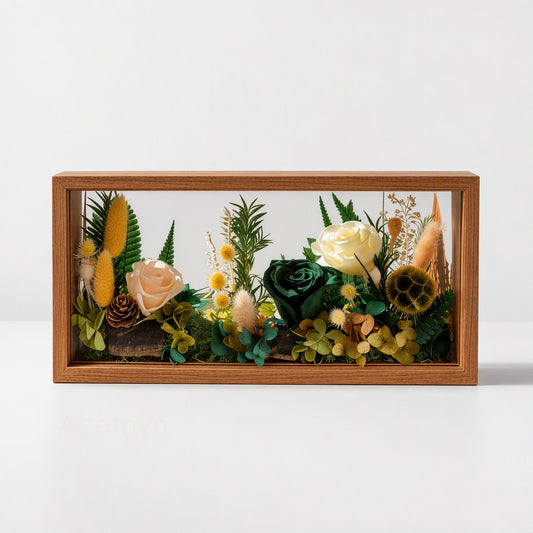 A Light That Holds Your Memory Illuminated Preserved Flower Shadow Box