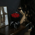 3rd Anniversary Leather Eternal Rose Bouquet - Aura Petal