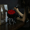3rd Anniversary Leather Eternal Rose Bouquet - Aura Petal