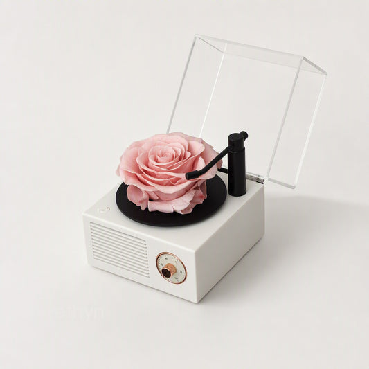 Romantic Music Memory Box with Preserved Flowers